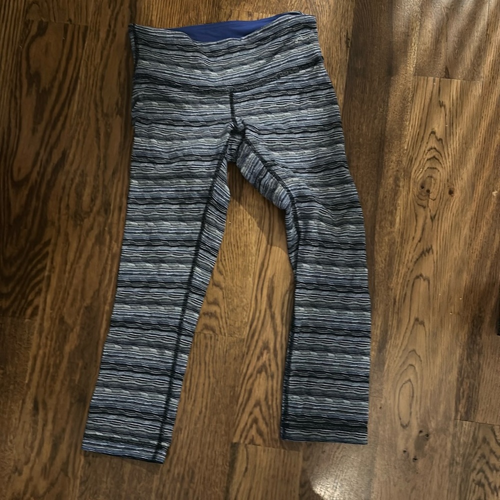 Lululemon Wunder Under Crop III (21 1/2") Space Dye Twist Sapphire Blue align